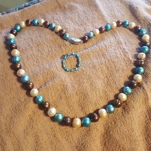 HONORA PRETTY FRESHWATER PEARL SET: RING & NECKLACE
